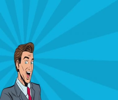 Pop art işadamı kadın Hd animasyon düşünme