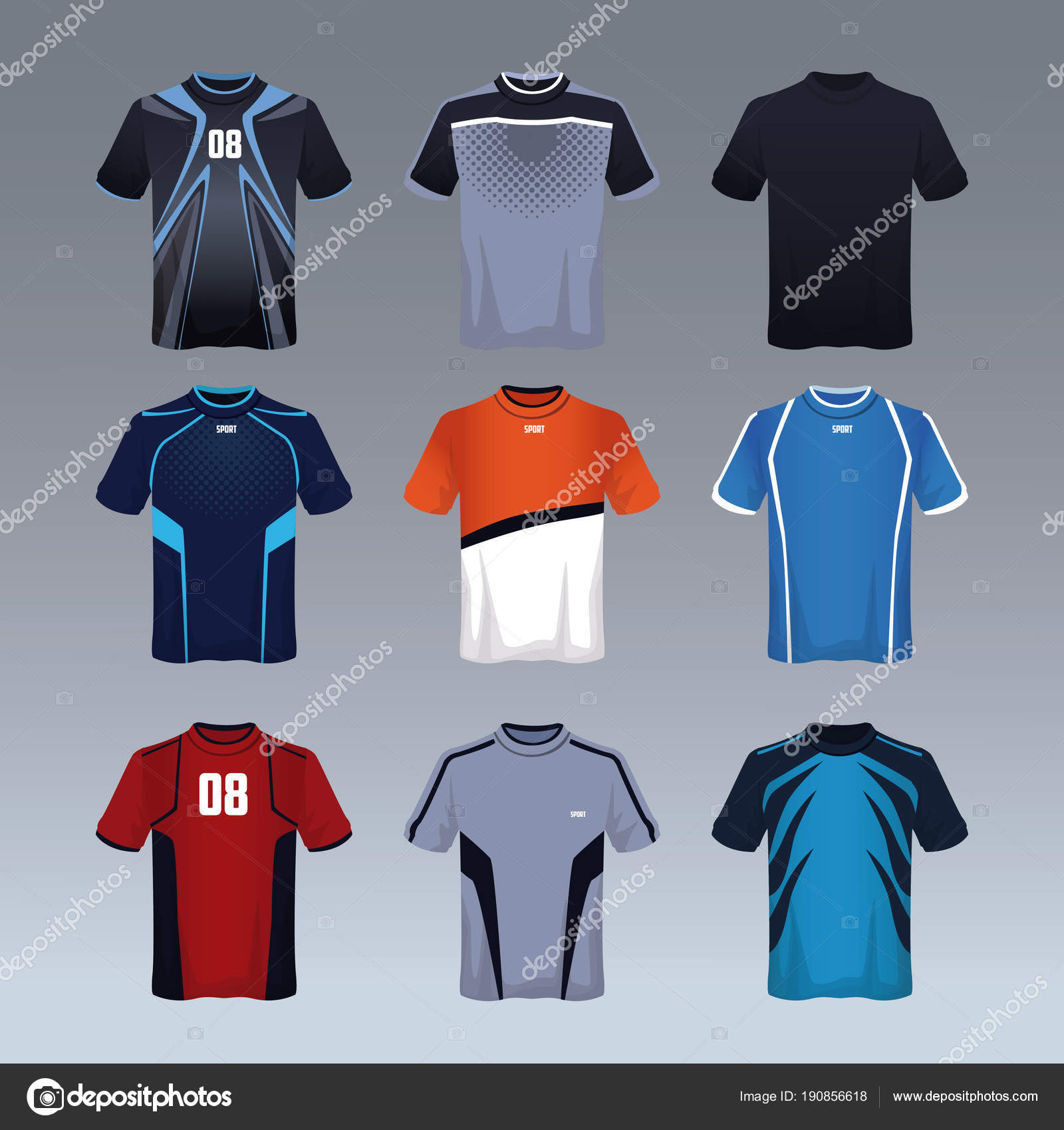 Sport tshirt male collection Stock Vector Image by ©jemastock