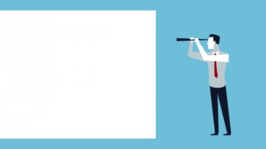 başarılı iş adamı teleskop avatar ile
