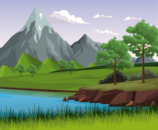 Beautiful landscape with lake