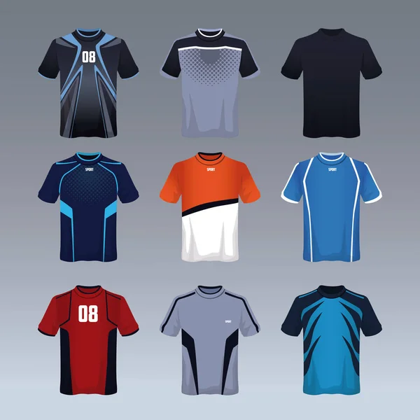 Spor tshirt erkek koleksiyonu — Stok Vektör