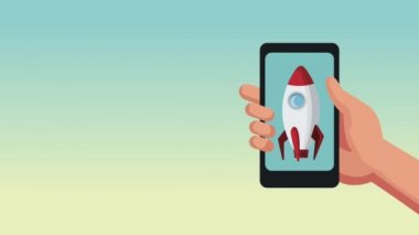 Uzay roketi Hd animasyon ile Smartphone