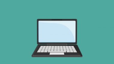 Genç adam laptop Hd animasyon ile sohbet