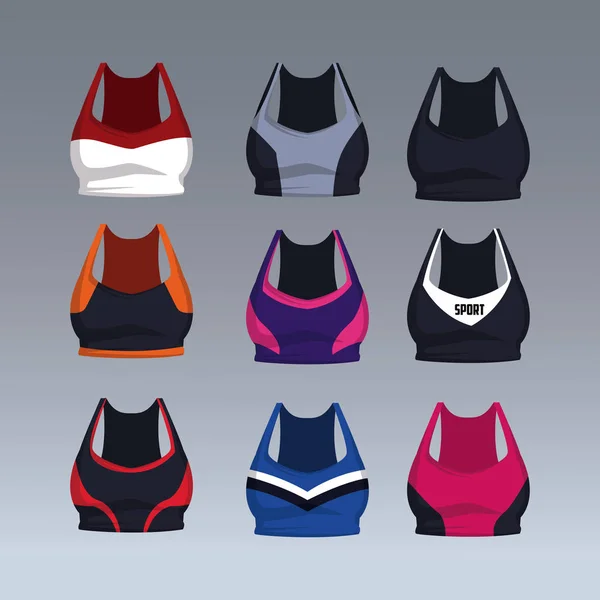 Fitness top collection — Stock vektor