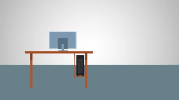Arbetstagare på office Hd animation — Stockvideo