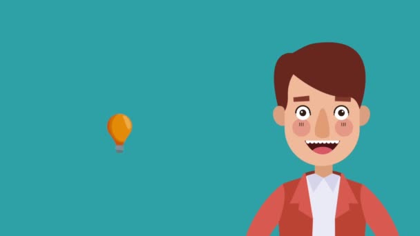 Empresario exponer idea HD animación — Vídeo de stock