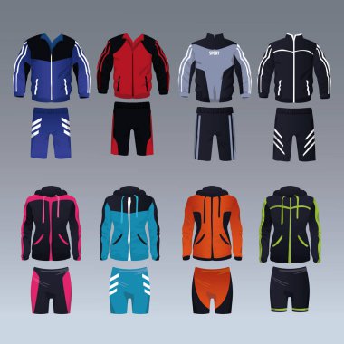 Spor giyim erkek ve kadın için kümesi