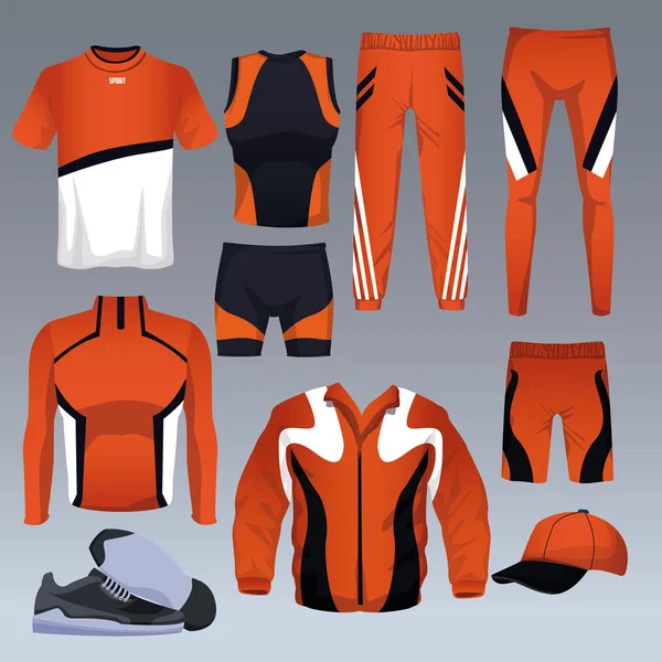 Sada kolekce oděvů pro sport — Stockový vektor