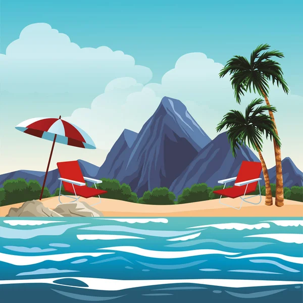 Gyönyörű beachscape táj — Stock Vector