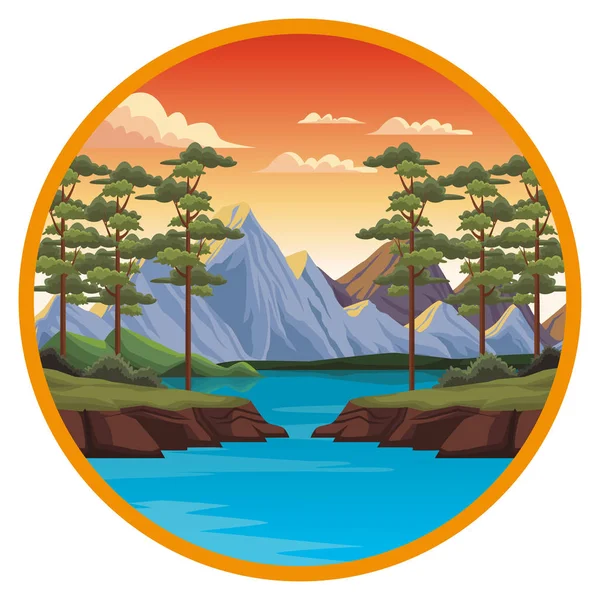 Paisaje hermoso paisaje — Vector de stock