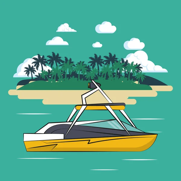 Bateau de course en mer — Image vectorielle
