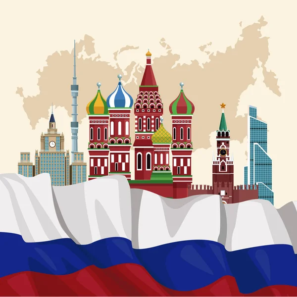 Rusia cartel de viaje — Vector de stock