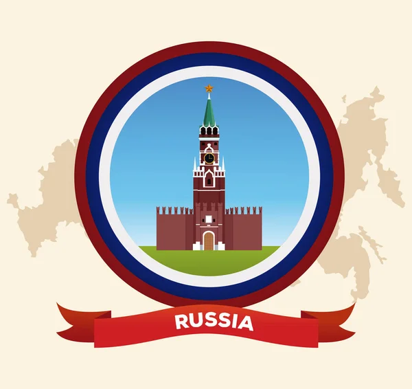 Rusko v návaznosti na kulatý symbol — Stockový vektor