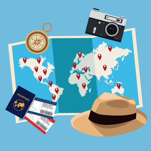 Viajar ao redor do mundo —  Vetores de Stock