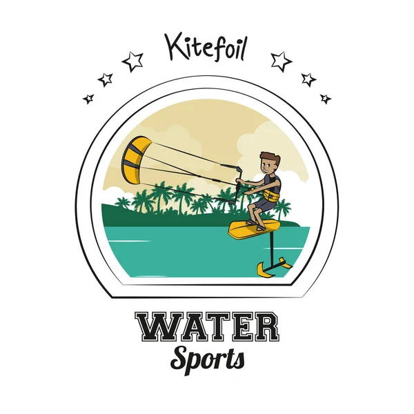 Wassersport-Cartoon — Stockvektor