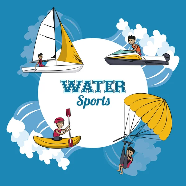 Water sports cartoon — Stock Vector