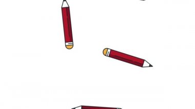 Ahşap kalemler HD animasyon düşüyor