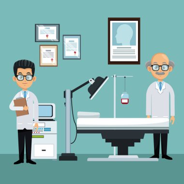 Ofisinde tıbbi ekip çalışması