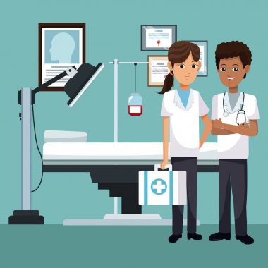 Ofisinde tıbbi ekip çalışması