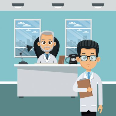 Ofisinde tıbbi ekip çalışması