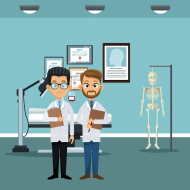 Ofisinde tıbbi ekip çalışması