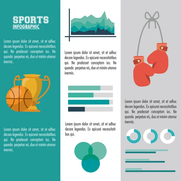 Diseño infográfico deportivo — Vector de stock