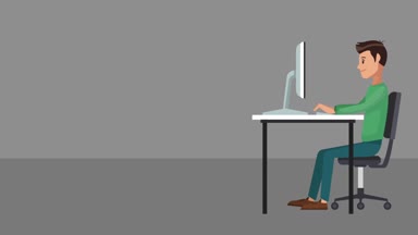 Genç adam bilgisayar Hd animasyon için parola girin