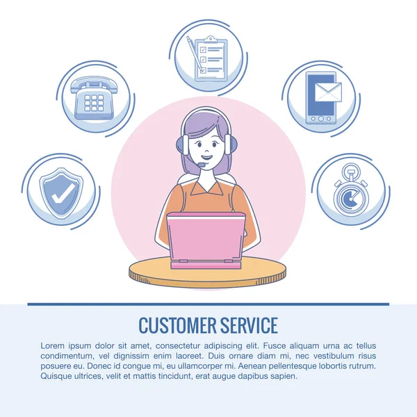 Infographie du service clientèle — Image vectorielle