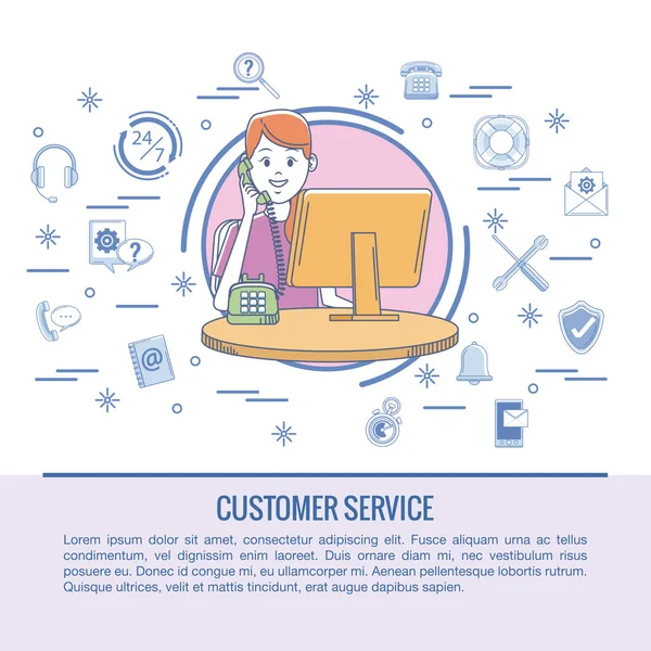 Infographie du service clientèle — Image vectorielle