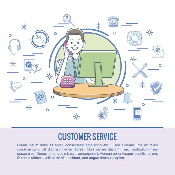 Infographie du service clientèle — Image vectorielle