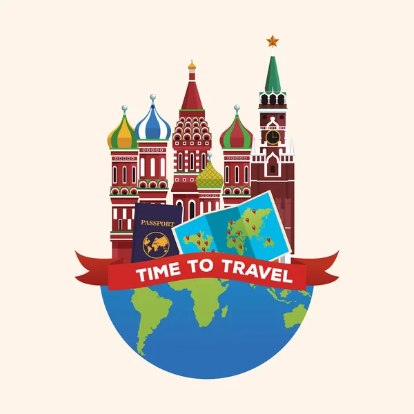 Rusia Travel Concept — Vector de stock