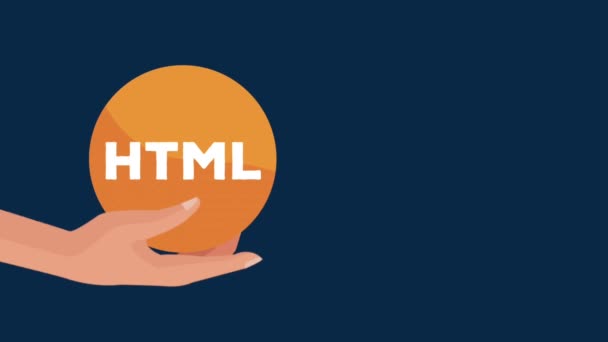 Main avec des outils web animation HD 