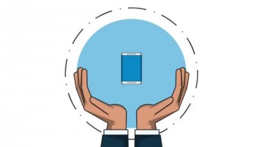 Sosyal ağ smartphone cep telefonu ile Hd animasyon