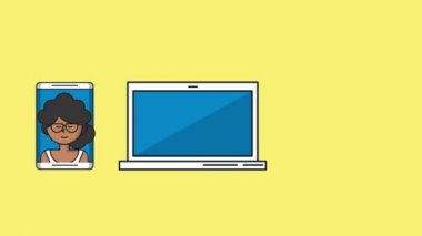 Elektronik cihazlar aracılığıyla konuşan insanlar