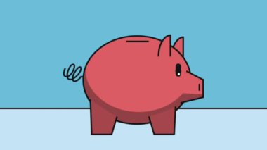 Domuz Hd animasyon düşen paraları