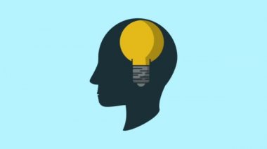 Kafa siluet ampul içinde ile