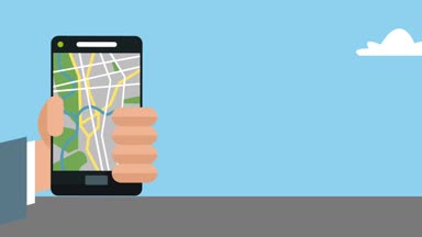 Smartphone Hd animasyon GPS app kullanarak
