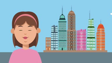Kadın taksi şehirde Hd animasyon arıyor