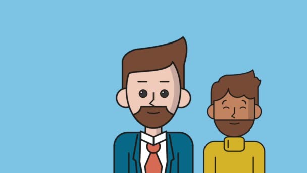 Jóvenes negocios trabajo en equipo HD animación — Vídeo de stock