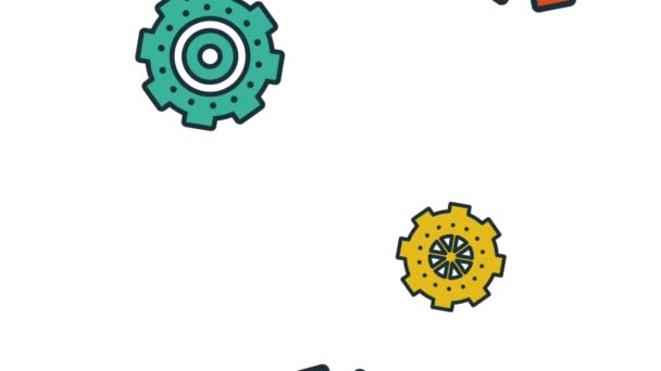 Engrenages tombant de l'animation HD 