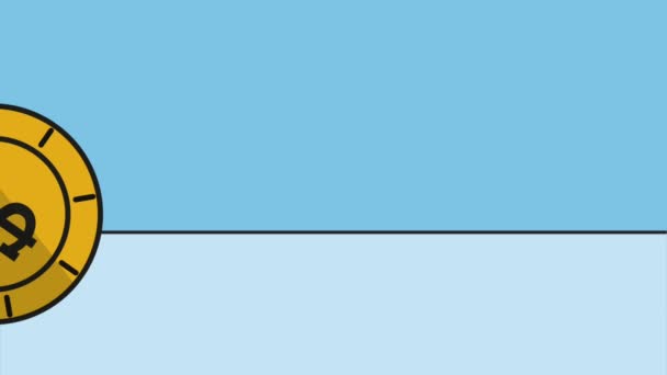 Монеты катятся по столу — стоковое видео