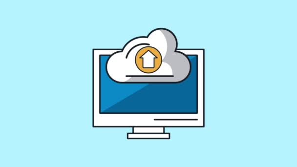 Cloud computing da animazione computer HD — Video Stock