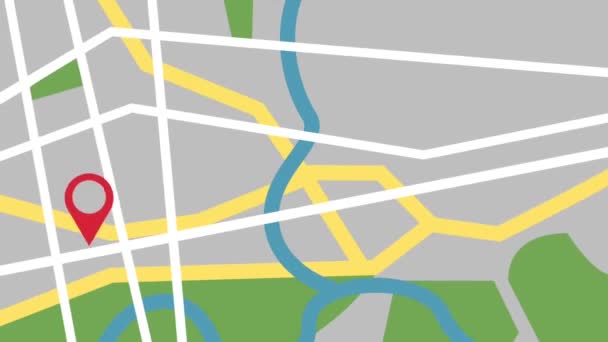 GPS město mapa umístění Hd animace — Stock video