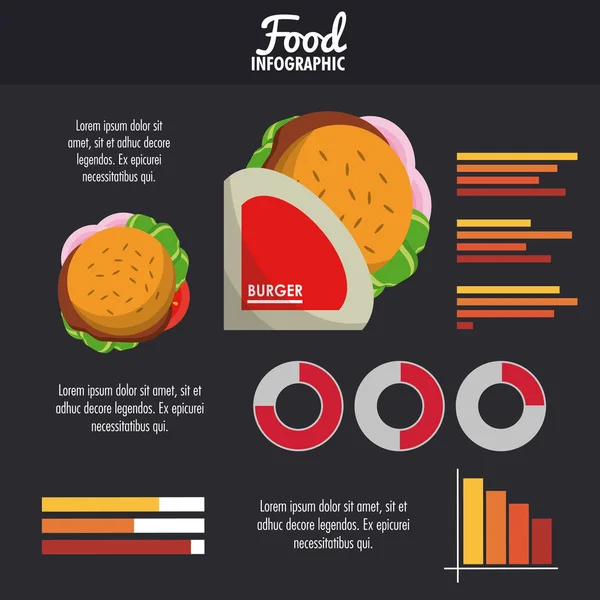 Diseño infográfico de comida rápida — Vector de stock