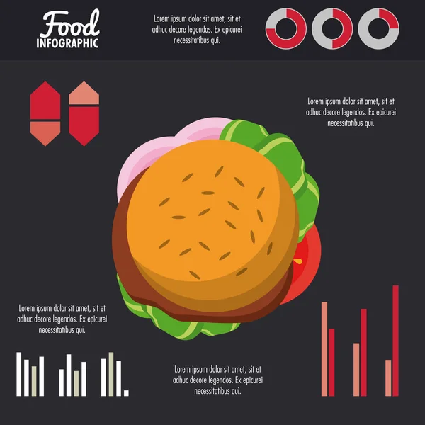 Diseño infográfico de comida rápida — Vector de stock