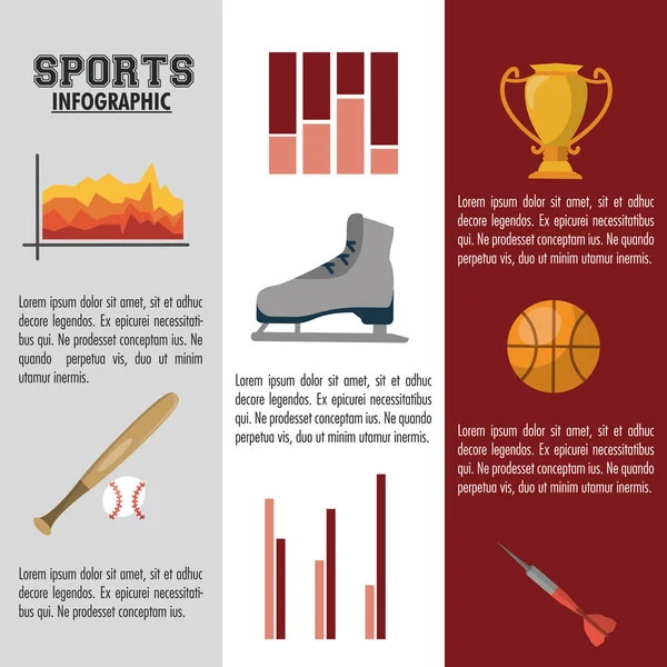 Diseño infográfico deportivo — Vector de stock