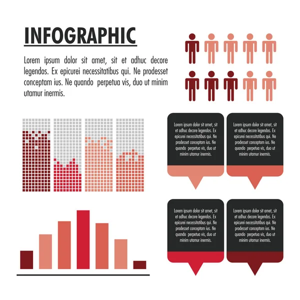 Infográfico com desenho estatístico — Vetor de Stock