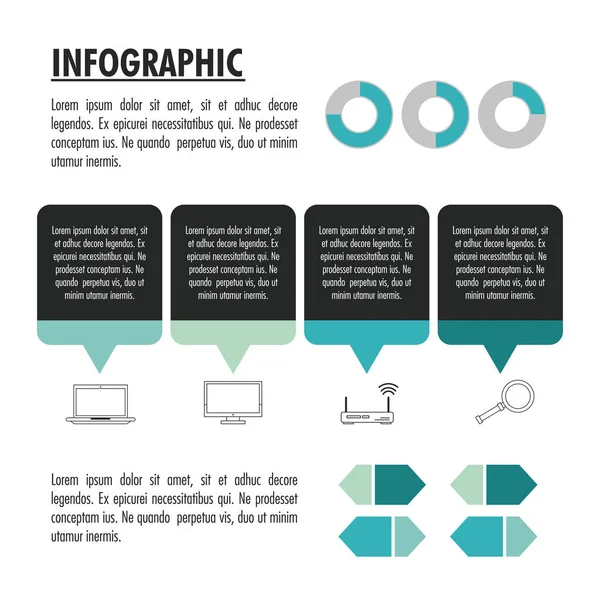 Technology Infographic with statistics design — Stock Vector