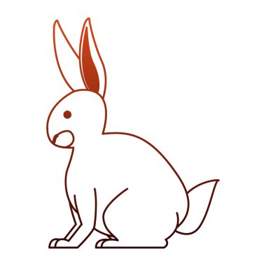 Tavşan vahşi hayvan kırmızı çizgiler üzerinde