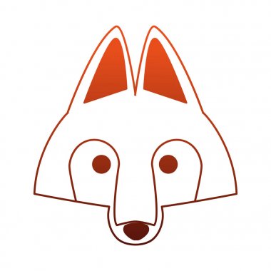 Kurt baş vahşi hayvan kırmızı çizgiler üzerinde